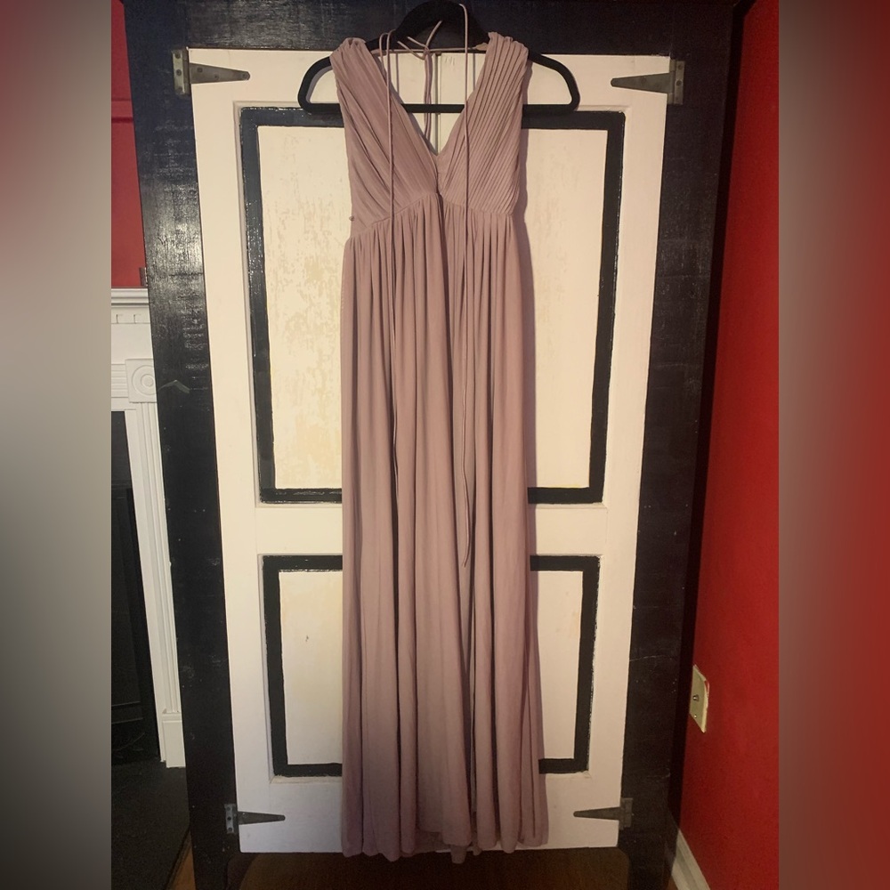 Purple Plunge Ruched Maxi Dress for Weddings